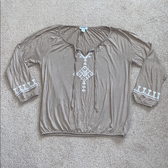Boho Beige Long Sleeve Shirt - Picture 3 of 6